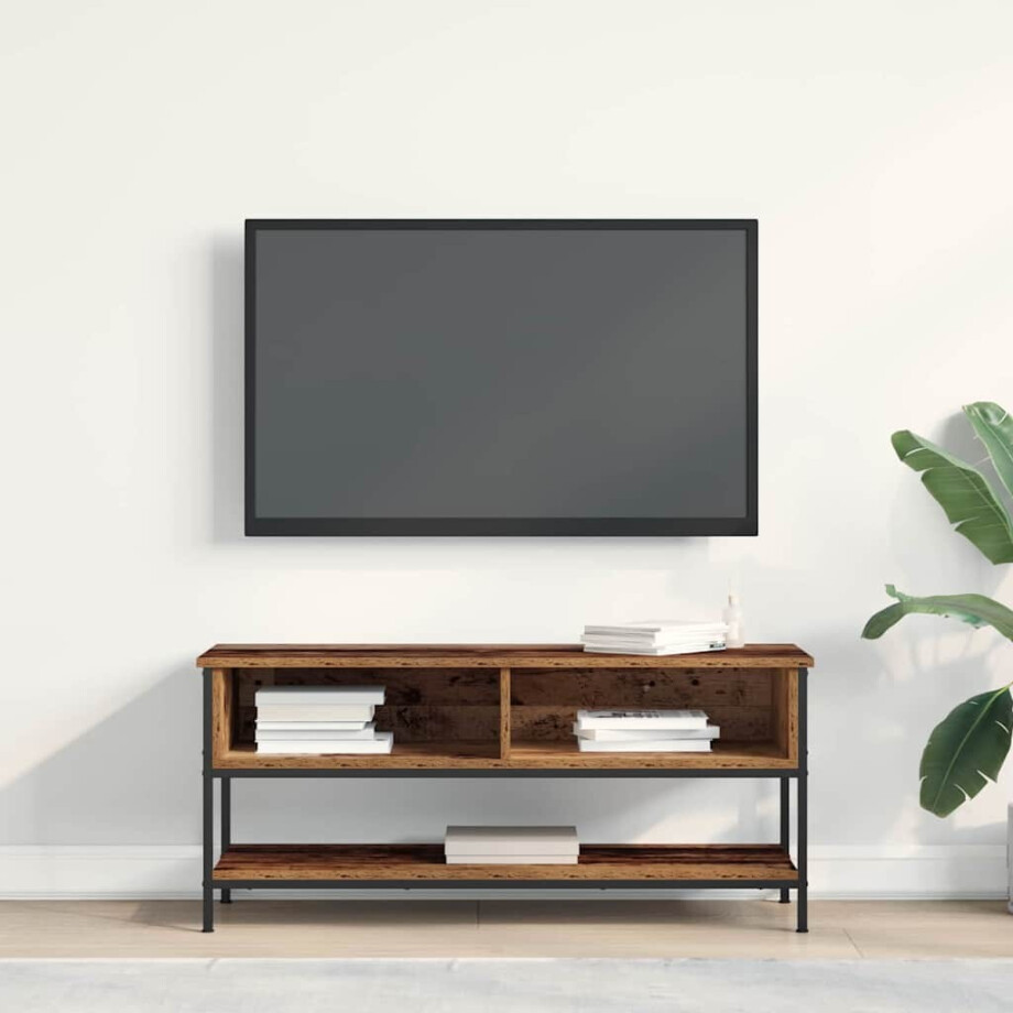 vidaXL Tv-meubelset Oud Hout 100 x 35 x 45 cm Bewerkt hout afbeelding 1