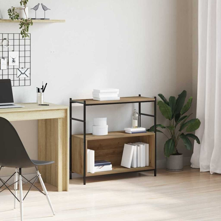 vidaXL Boekenkast Artisan Eiken 80 x 30 x 78,5 cm Bewerkt hout afbeelding 1