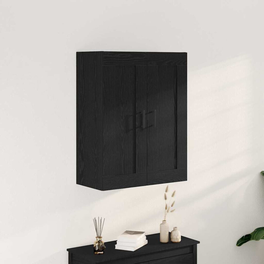 vidaXL Wandkast Zwart Eiken 69,5 x 34 x 90 cm Bewerkt hout vidaXL Wandkast Zwart Eiken 69,5 x 34 x 90 cm Bewerkt hout afbeelding 1