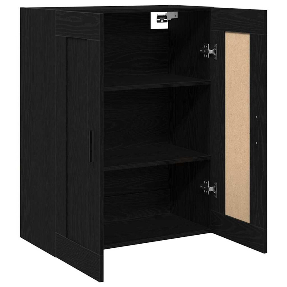 vidaXL Wandkast Zwart Eiken 69,5 x 34 x 90 cm Bewerkt hout afbeelding 1