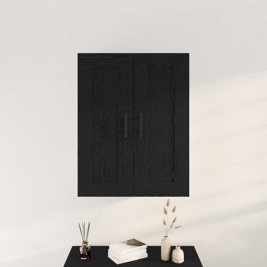 vidaXL Wandkast Zwart Eiken 69,5 x 34 x 90 cm Bewerkt hout afbeelding 1