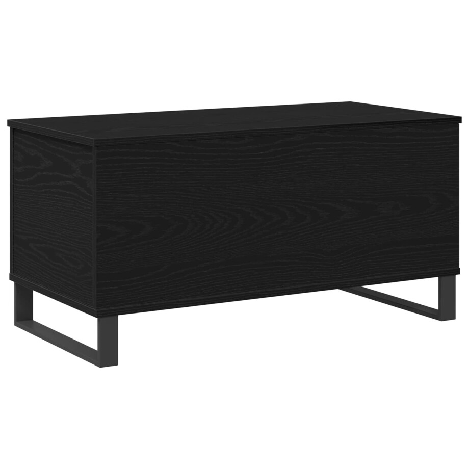 vidaXL Salontafel Zwart Eiken 90 x 44,5 x 45 cm Bewerkt hout afbeelding 1
