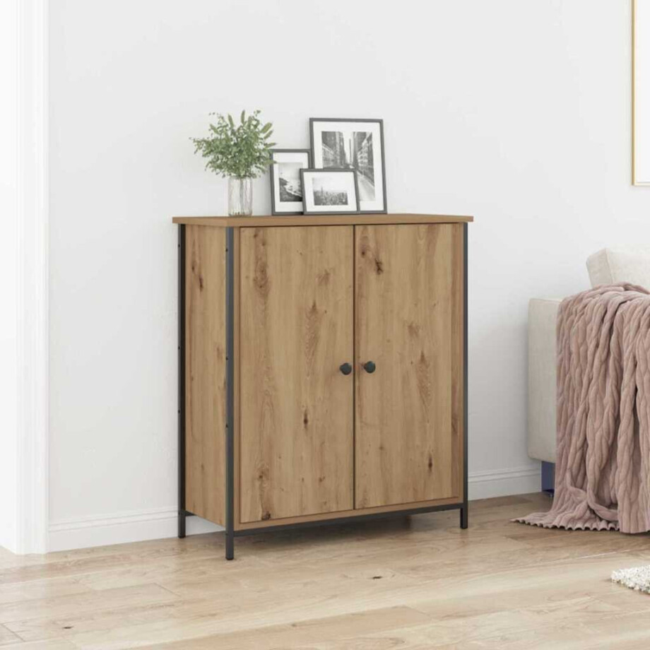 vidaXL Dressoir Artisan Eiken 70 x 30 x 80 cm Bewerkt hout afbeelding 1