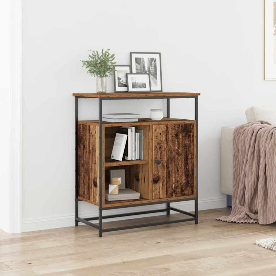 vidaXL Dressoir Oudhout 69 x 35 x 80 cm Bewerkt hout afbeelding 1