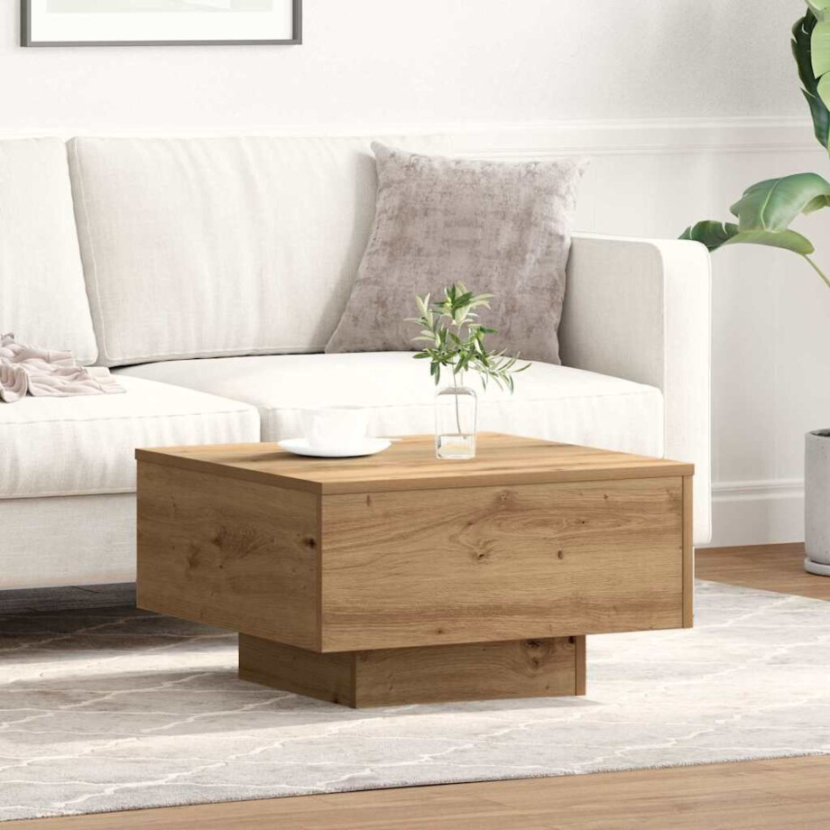vidaXL Salontafel Artisan Eiken 55 x 55 x 31 cm afbeelding 1