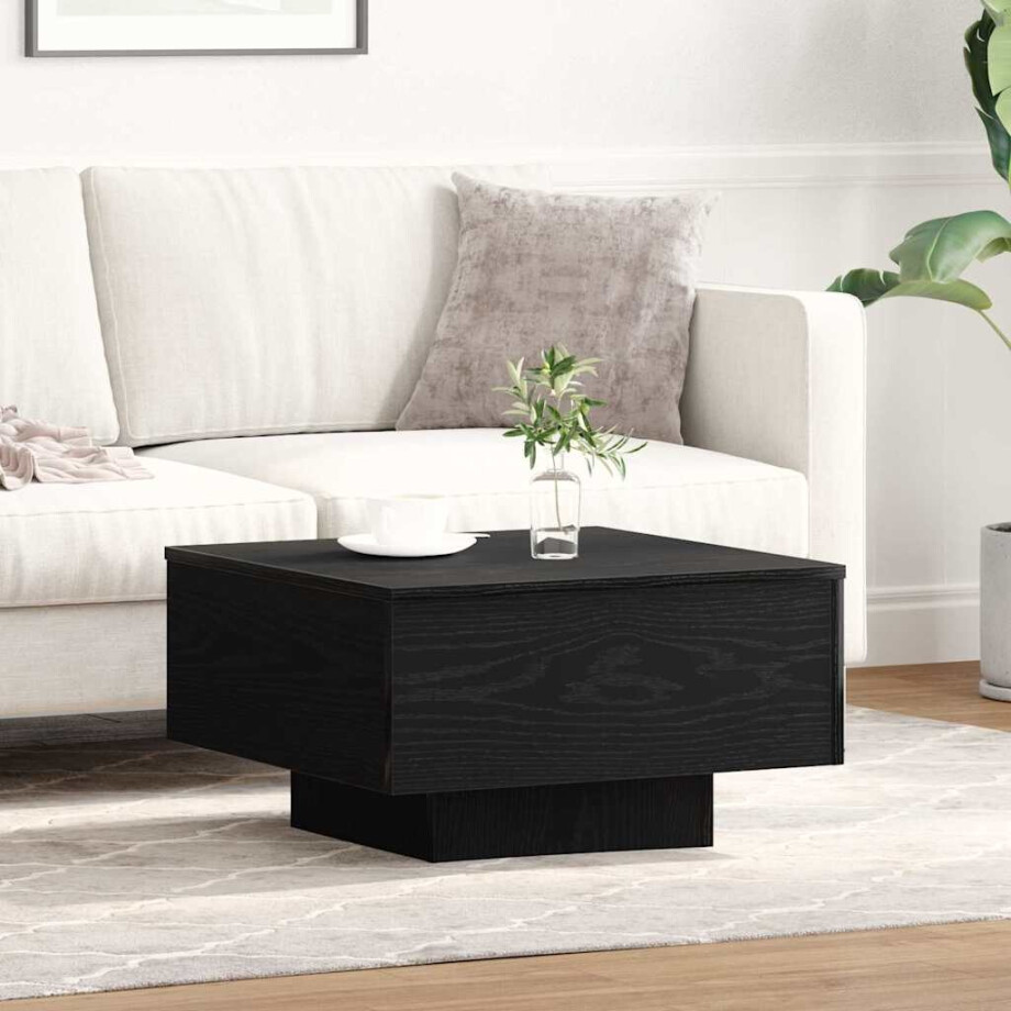 vidaXL Salontafel Zwart Eiken 55 x 55 x 31 cm afbeelding 1