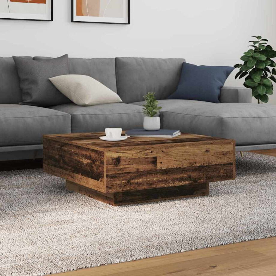 vidaXL Salontafel Oud Hout en Blauw 80 x 80 x 31 cm Bewerkt hout vidaXL Salontafel Oud Hout en Blauw 80 x 80 x 31 cm Bewerkt hout afbeelding 1