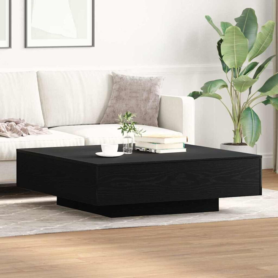 vidaXL Salontafel Zwart Eiken 100 x 100 x 31 cm afbeelding 1
