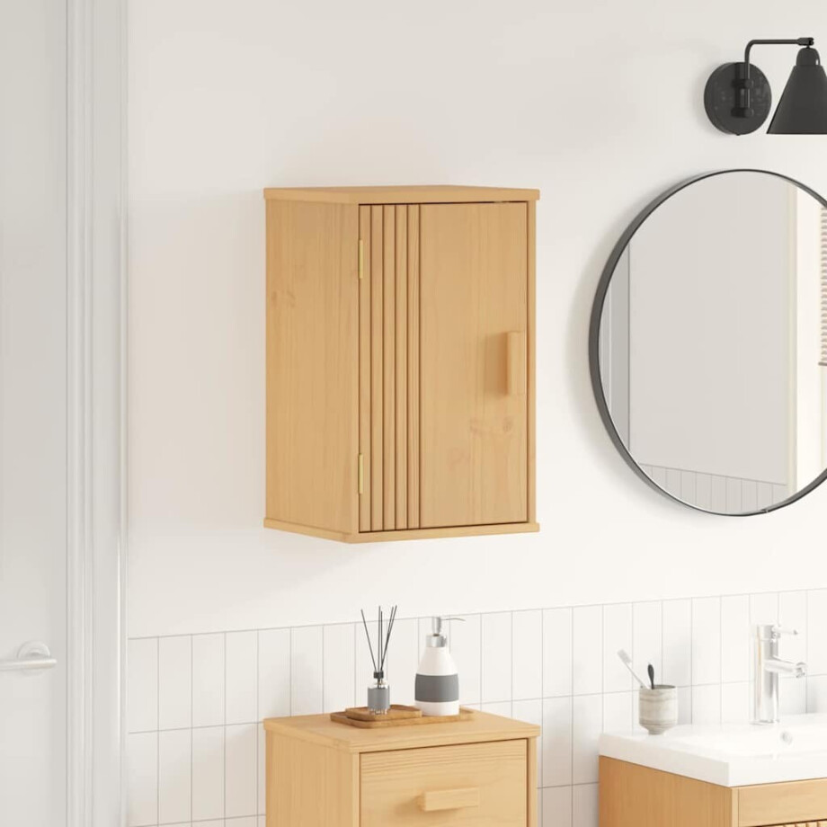vidaXL Badkamerkast Olden Bruin 35 x 30 x 55 cm Massief grenenhout afbeelding 1