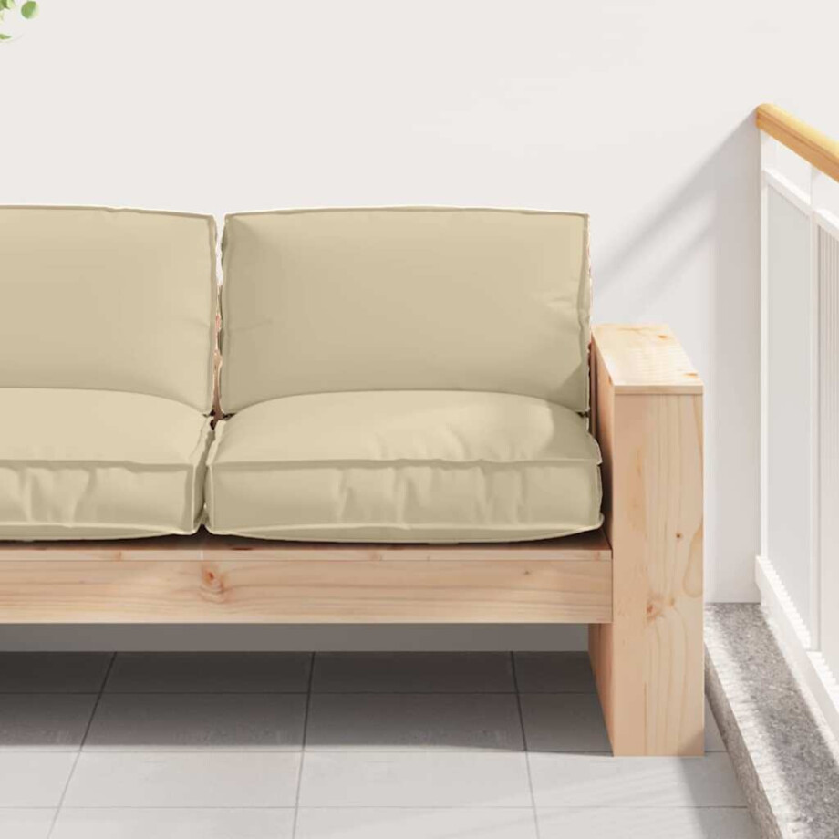 vidaXL Kussen Beige 80 x 80 x 12 cm Oxford Stof afbeelding 1