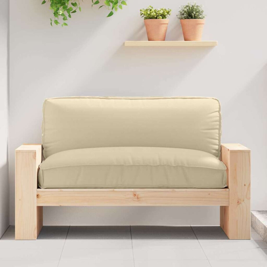 vidaXL Kussen Beige 120 x 80 x 12 cm Oxford Stof afbeelding 1