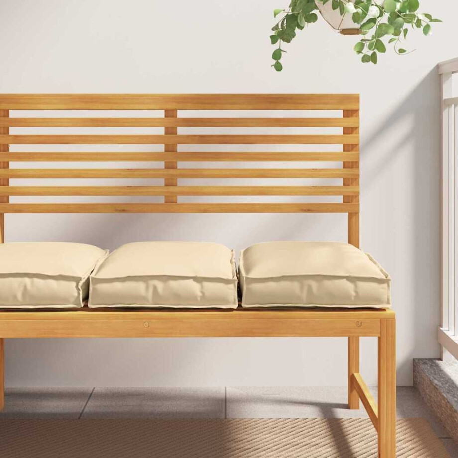 vidaXL Kussen 2 pcs Beige 40 x 40 x 8 cm Oxford Stof vidaXL Kussen 2 pcs Beige 40 x 40 x 8 cm Oxford Stof afbeelding 1