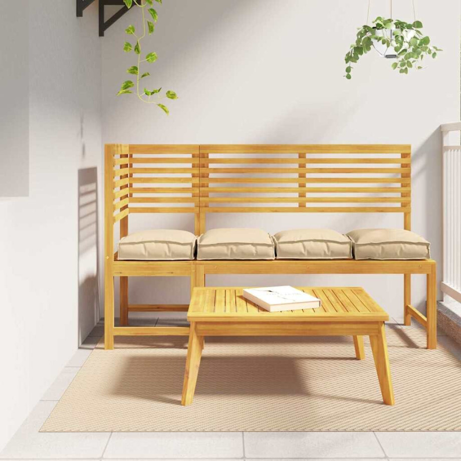 vidaXL Kussen 4 pcs Beige 40 x 40 x 8 cm Oxford Stof afbeelding 1
