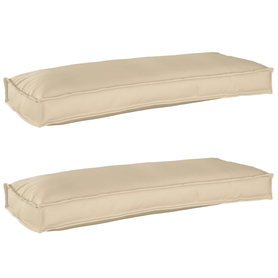 vidaXL Pallet Kussen Set 2 pcs Beige 100 x 40 x 8 cm Oxford Stof afbeelding 1