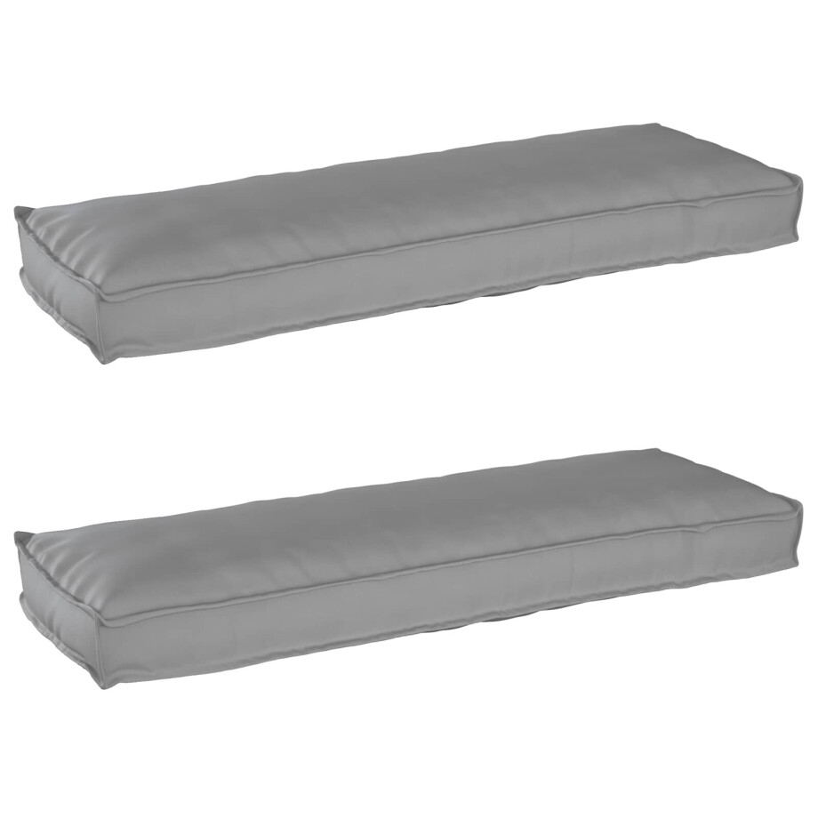 vidaXL Pallet Kussen Set 2 pcs Grijs 120 x 40 x 8 cm Oxford Stof vidaXL Pallet Kussen Set 2 pcs Grijs 120 x 40 x 8 cm Oxford Stof afbeelding 1