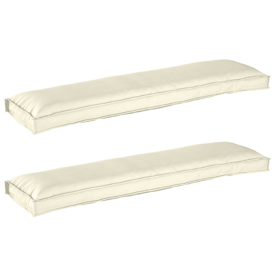 vidaXL Pallet Kussen Set 2 pcs Crème 150 x 40 x 8 cm Oxford Stof vidaXL Pallet Kussen Set 2 pcs Crème 150 x 40 x 8 cm Oxford Stof afbeelding 1