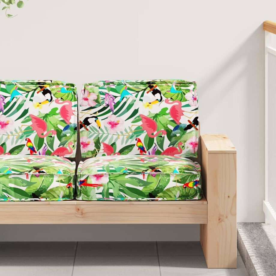 vidaXL Pallet Kussen Set Bloemen 2 pcs Tropische Jungle Oxford Stof afbeelding 1