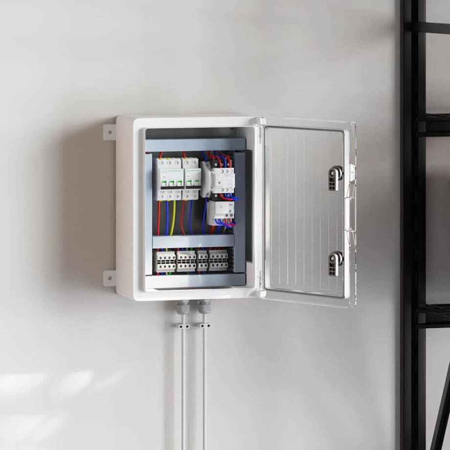 vidaXL Bedieningskast Grijs 30 x 16,5 x 40 cm ABS Kunststof afbeelding 1