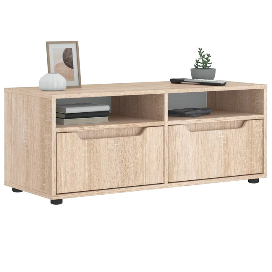 vidaXL Tv-meubel VISNES 100x40x38 cm bewerkt hout sonoma eikenkleurig afbeelding 1