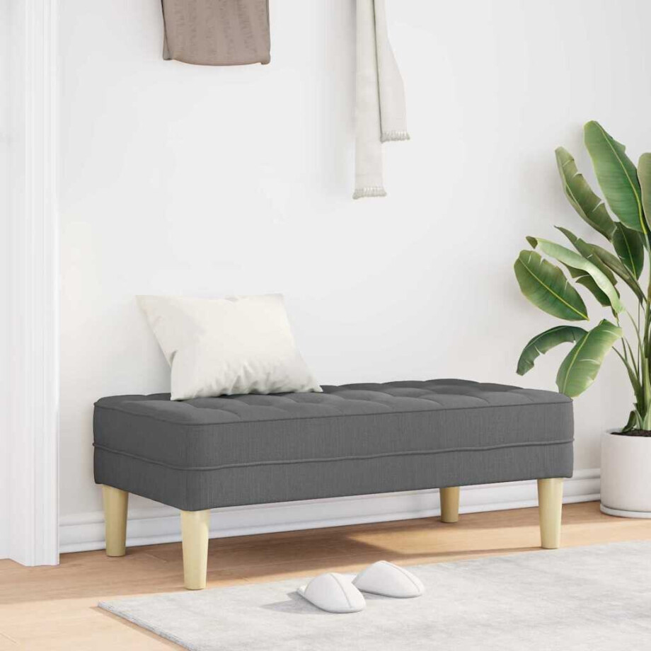 vidaXL Bank met kussen Donkergrijs 113 x 57 x 39 cm Stof afbeelding 1