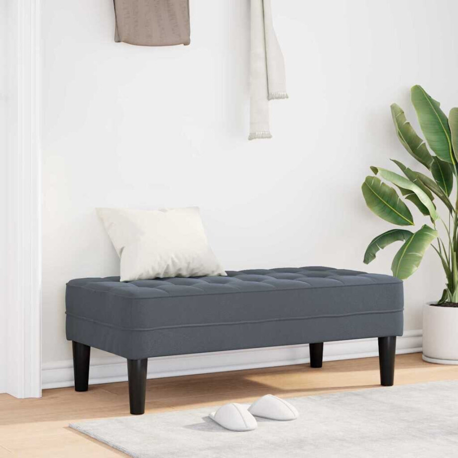 vidaXL Bank met kussen Donkergrijs 113 x 57 x 39 cm Fluweel afbeelding 1
