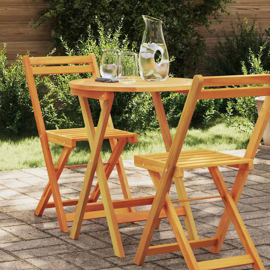 vidaXL Tuinstafel Naturel 60 x 60 x 72 cm Massief Acaciahout afbeelding 1