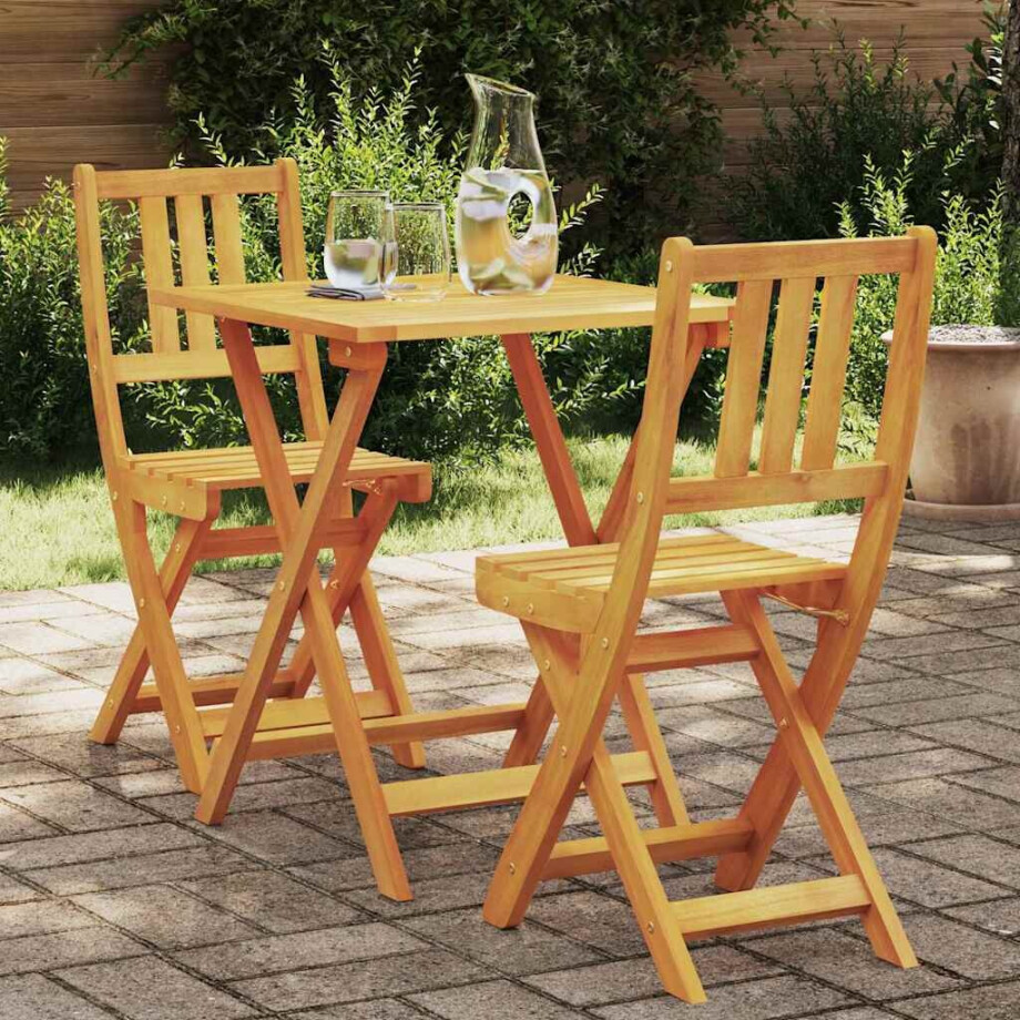 vidaXL Bistroset 3 pcs Olie naturel Massief Acaciahout afbeelding 1
