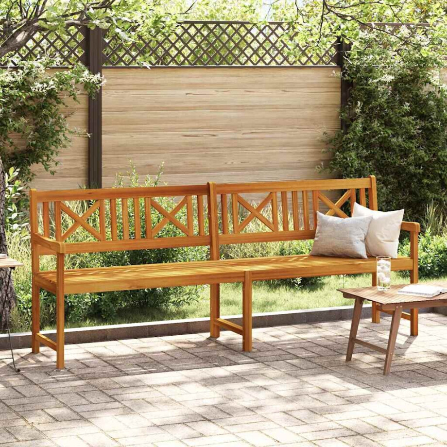 vidaXL Tuinbank Bruin 220 x 56 x 90 cm Massief Acaciahout afbeelding 1