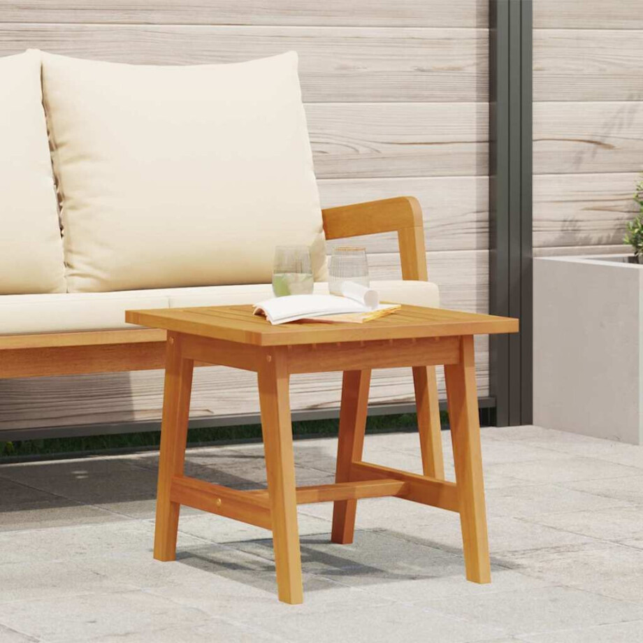 vidaXL Bijzettafel Olie naturel 45 x 45 x 40 cm Massief Acaciahout afbeelding 1