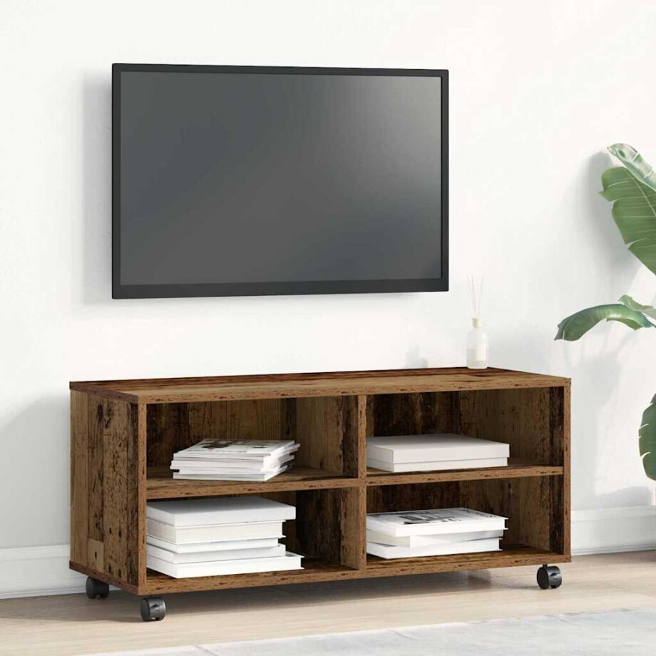 vidaXL TV-kast Bruin 90 x 35 x 40,5 cm Bewerkt hout afbeelding 1