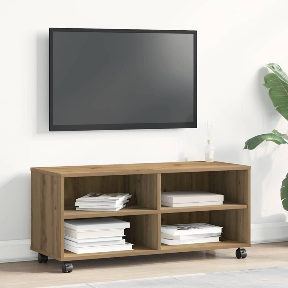 vidaXL TV-kast Bruin 90 x 35 x 40,5 cm Bewerkt hout afbeelding 1