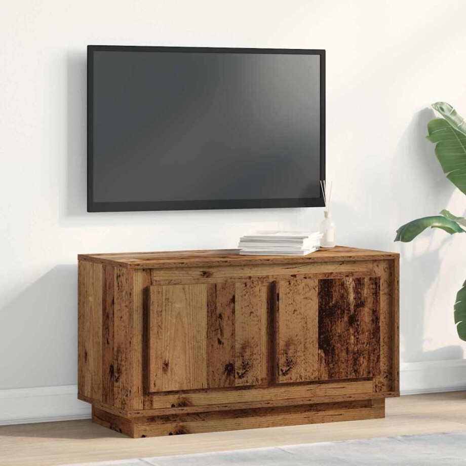 vidaXL TV-kast Oud hout 80 x 35 x 45 cm Bewerkt hout afbeelding 1