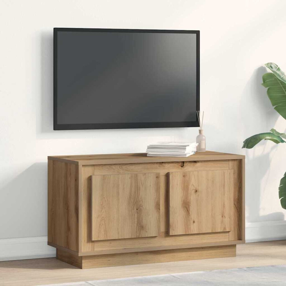 vidaXL TV-kast artisanaal eikenkleurig 80 x 35 x 45 cm Bewerkt hout afbeelding 1