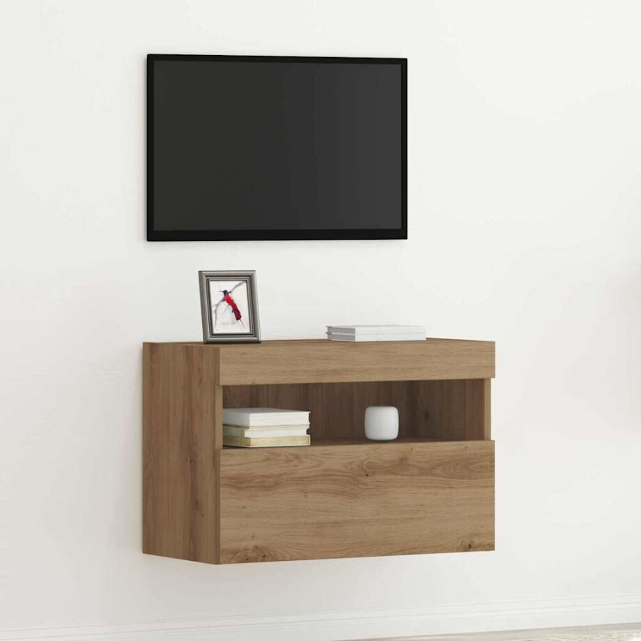 vidaXL TV Wandkast artisanaal eikenkleurig 60 x 30 x 40 cm afbeelding 1