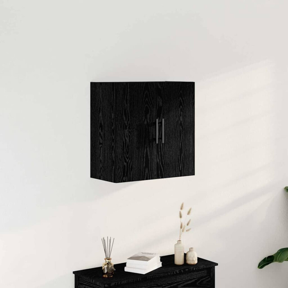 vidaXL Wandkast Zwart Eiken 60 x 31,5 x 60 cm Bewerkt hout vidaXL Wandkast Zwart Eiken 60 x 31,5 x 60 cm Bewerkt hout afbeelding 1