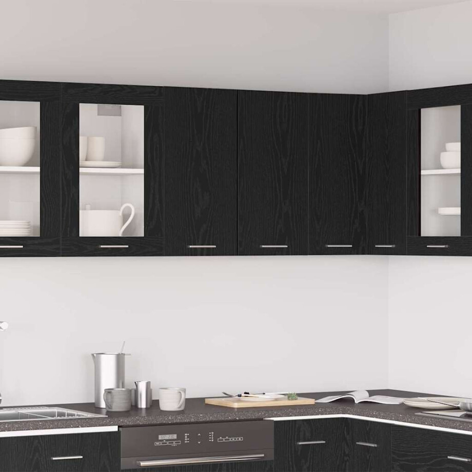 vidaXL Hangkast Lyon Zwart Eiken 60 x 31 x 60 cm Bewerkt hout afbeelding 1