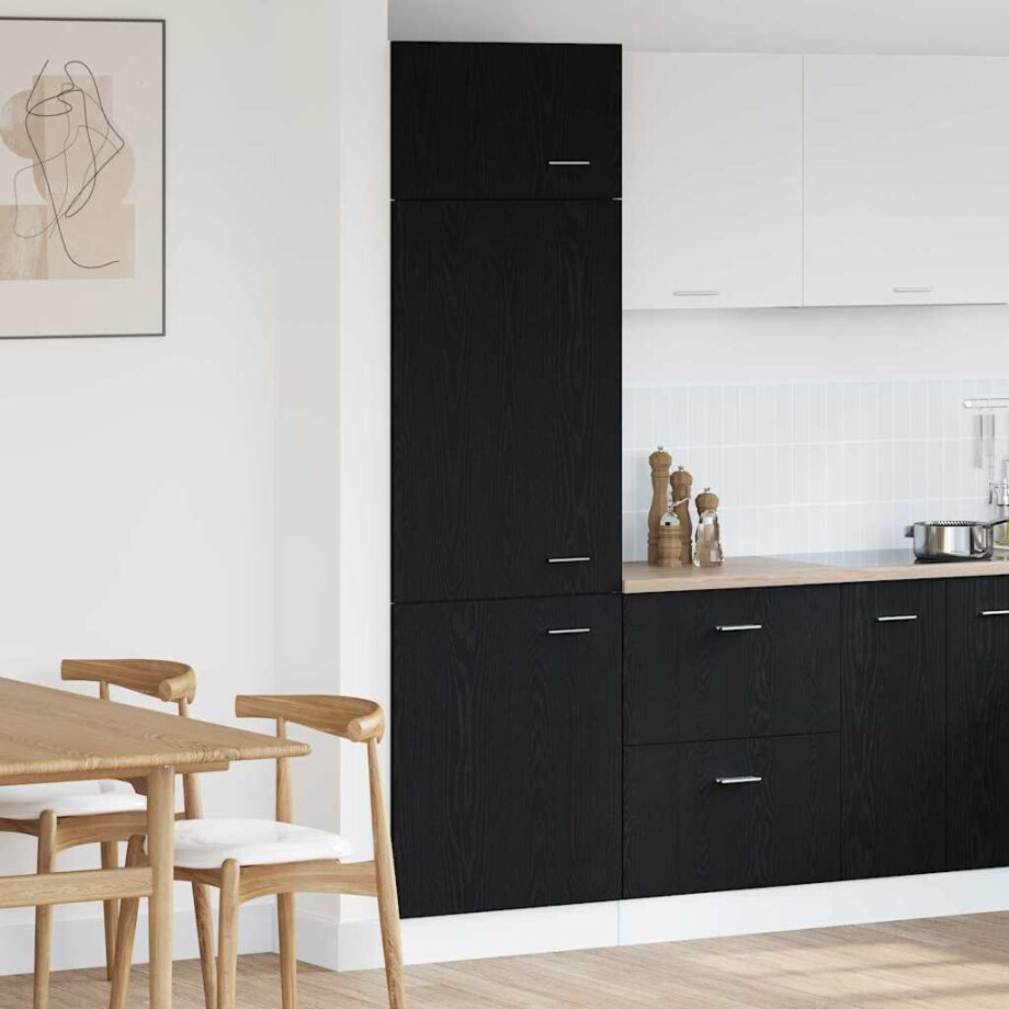 vidaXL Hangkast Lyon Zwart Eiken 60 x 31 x 207 cm Bewerkt hout afbeelding 1
