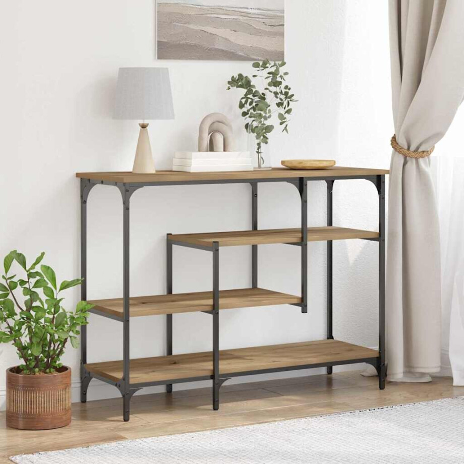 vidaXL Console Tafel artisanaal eikenkleurig 100 x 35 x 75 cm vidaXL Console Tafel artisanaal eikenkleurig 100 x 35 x 75 cm afbeelding 1