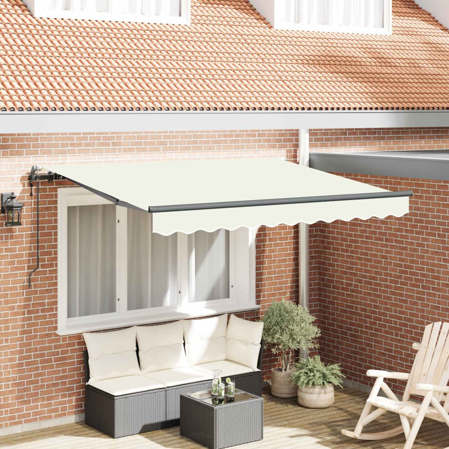 vidaXL Inklapbaar Zonnescherm Crème 250 x 200 cm Stof afbeelding 