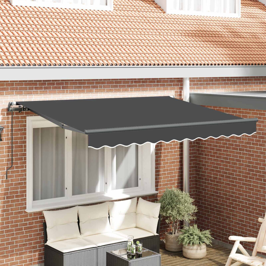 vidaXL Inklapbaar Zonnescherm Antraciet 250 x 200 cm Stof afbeelding 1