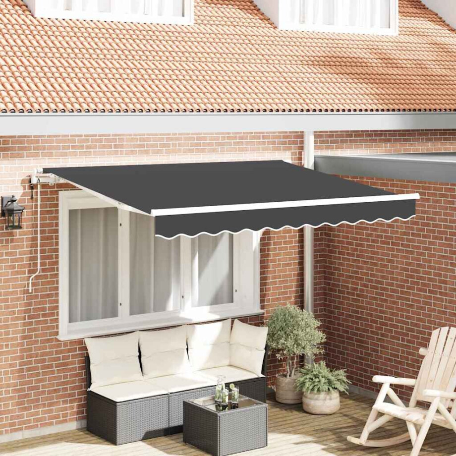 vidaXL Inklapbaar Zonnescherm Antraciet 250 x 200 cm Stof afbeelding 1