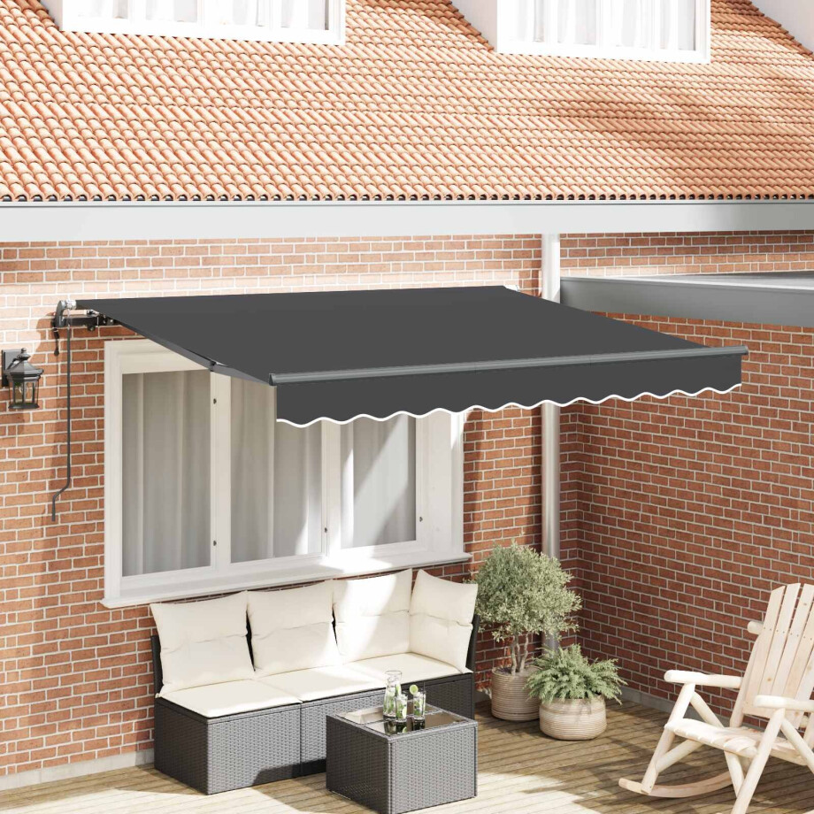 vidaXL Inklapbaar Zonnescherm Antraciet 250 x 200 cm Stof afbeelding 1