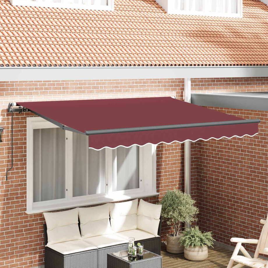 vidaXL Inklapbaar Zonnescherm Bordeauxrood 250 x 200 cm Stof vidaXL Inklapbaar Zonnescherm Bordeauxrood 250 x 200 cm Stof afbeelding 1