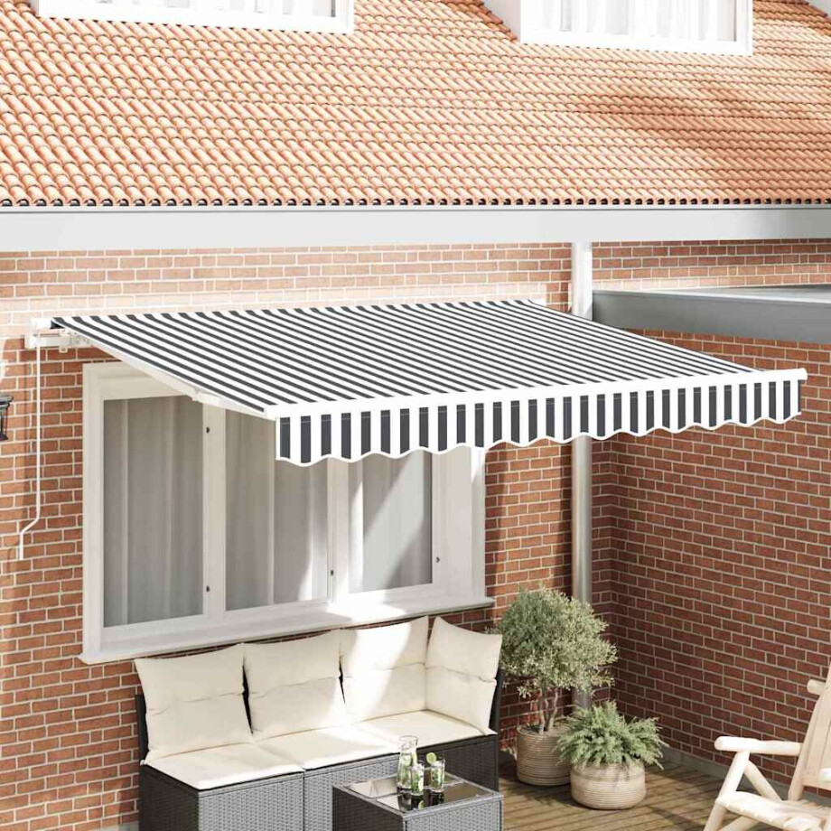 vidaXL Inklapbaar Zonnescherm Antraciet 250 x 200 cm Stof afbeelding 1