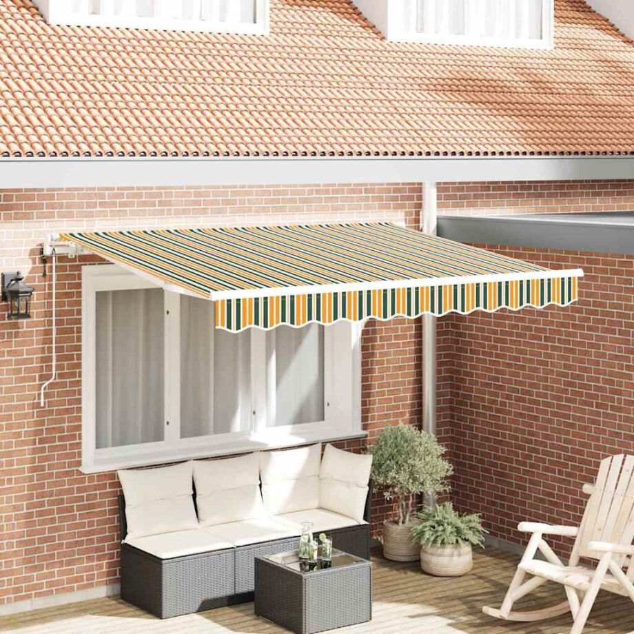 vidaXL Inklapbaar Zonnescherm Groen 250 x 200 cm Stof afbeelding 1