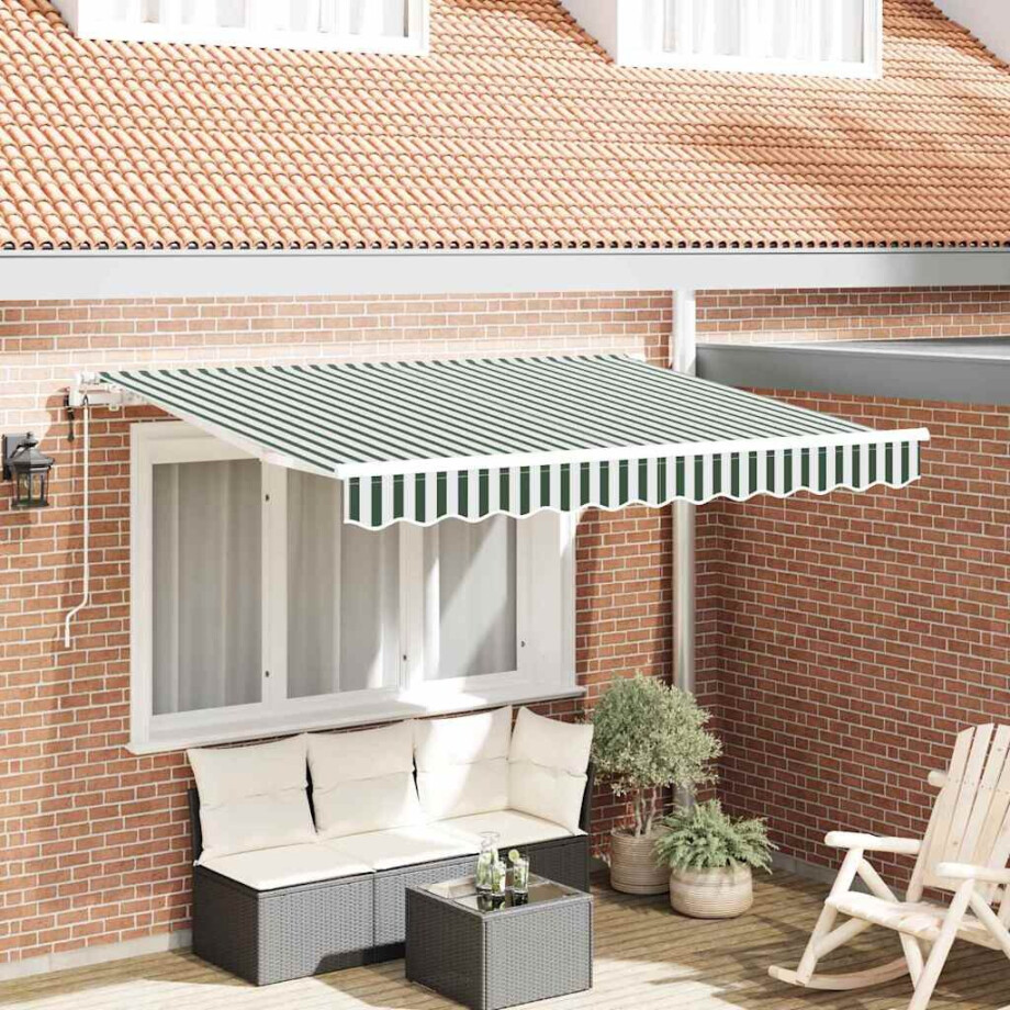 vidaXL Inklapbaar Zonnescherm Groen 250 x 200 cm Stof afbeelding 1