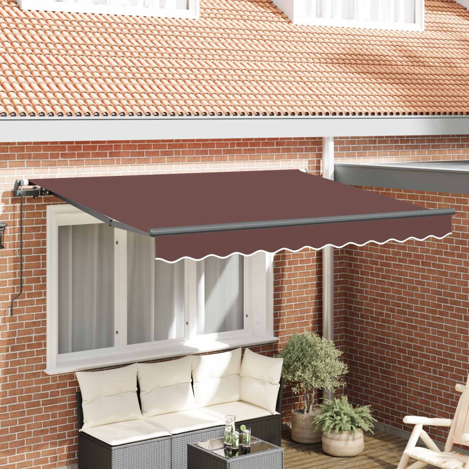 vidaXL Inklapbaar Zonnescherm Bruin 300 x 200 cm Stof afbeelding 1