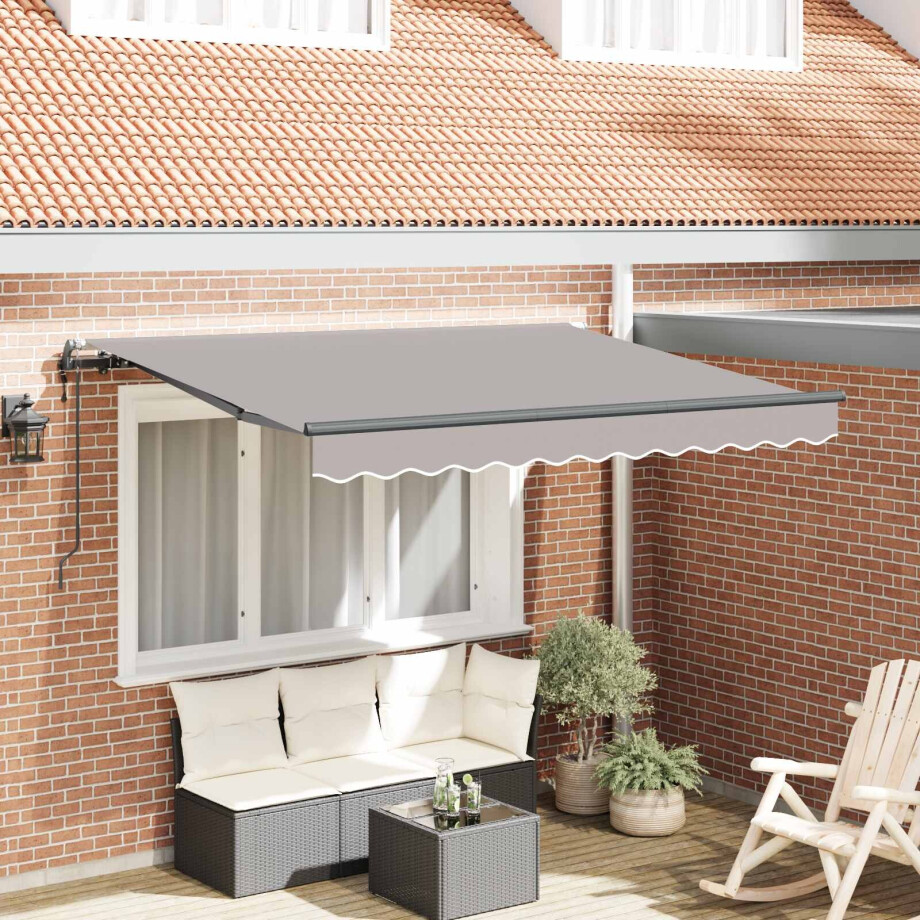 vidaXL Inklapbaar Zonnescherm Lichtgrijs 300 x 200 cm Stof afbeelding 1