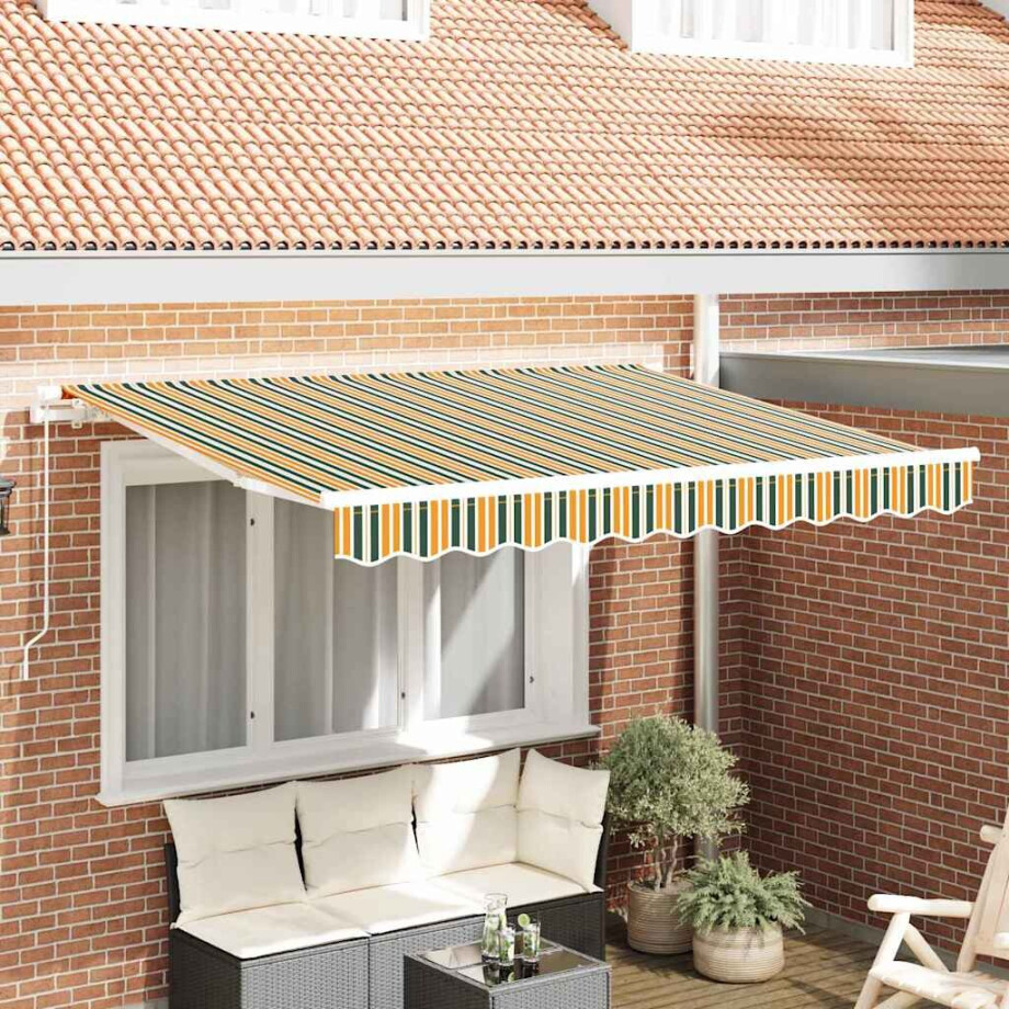 vidaXL Inklapbaar Zonnescherm Groen 300 x 200 cm Stof afbeelding 1