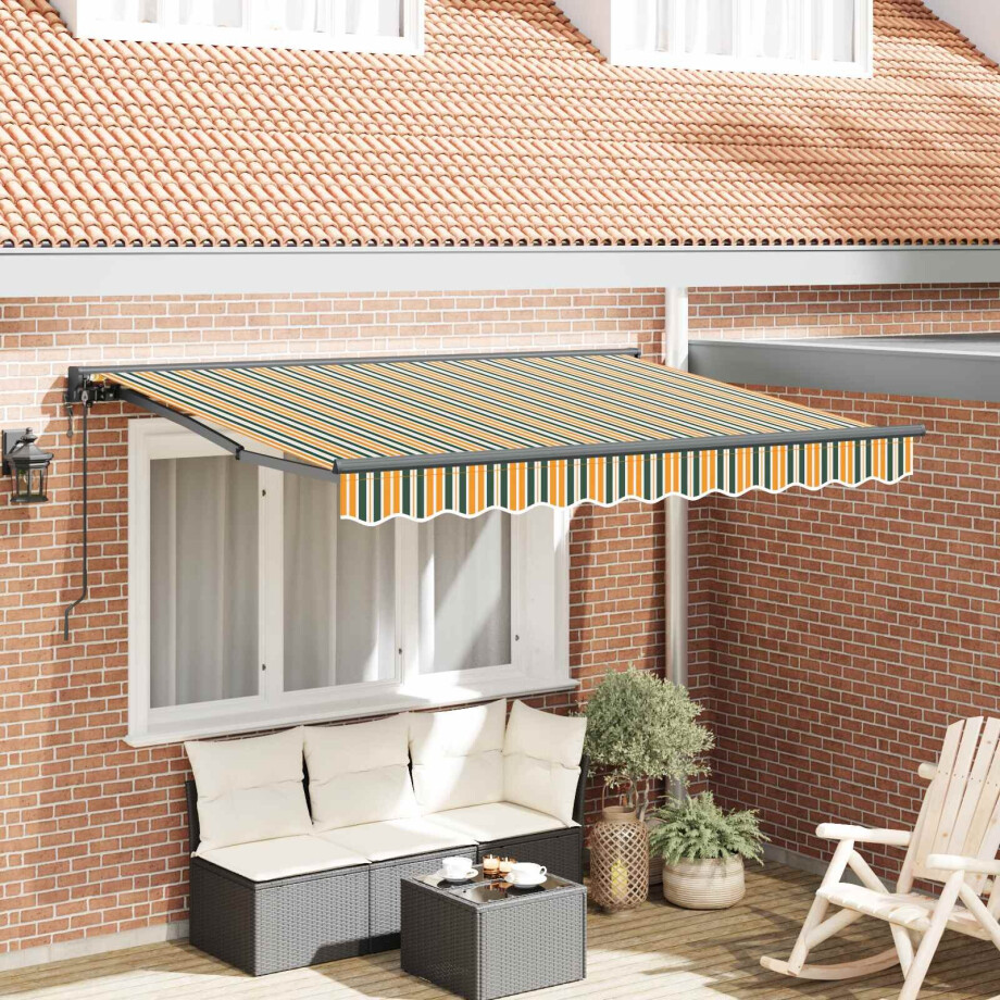 vidaXL Inklapbaar Zonnescherm Groen 300 x 200 cm Stof afbeelding 1